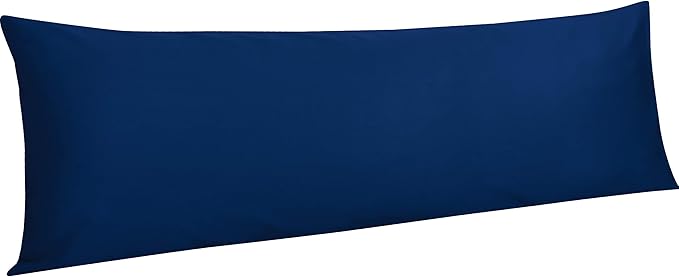 NTBAY Egyptian Cotton Body Pillowcase - 500 Thread Count Cotton Body Pillow Cover - Soft and Breathable Envelope Closure Body Pillowcase for Adults, 20x54 Inches, Navy Blue