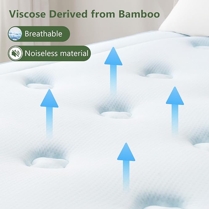 Hansleep Memory Foam Mattress Pad Topper King, King Size Mattress Topper Viscose Derived from Bamboo, King Foam Bed Mattress Pad Cover for Back Pain Relief, 78" x 80", White