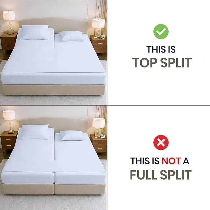 SGI bedding 36" King Split Top Flex Head Sheet 100% Egyptian Cotton Sheet Set 1000 Thread Count Flex Top Sheet for Adjustable Bed 4Pc Sheet Set 15" Deep Pocket for Sleep Number Bed- Light Blue