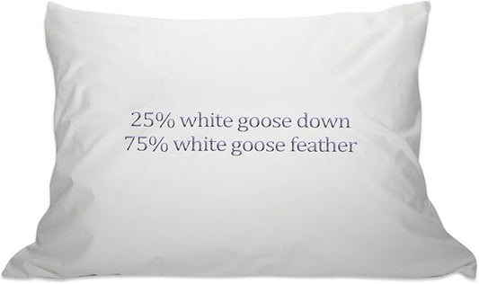Down Etc Luxury Hotel Side or Back Sleepers 235-Thread Count 100% Down-Proof Soft Preshrunk Cotton Fabric 25/75 Goose Down & Feather Pillows for Sleeping, King (Pack of 1), White