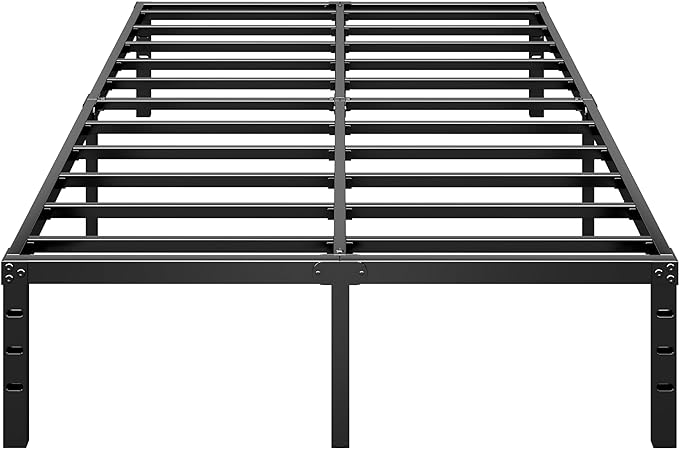 HLIPHA Metal Platform Bed Frame 12 Inch Tall,No Box Spring Needed,Queen Size Bed with Heavy Duty Strong Support Slats,Easy to Assemble,Black