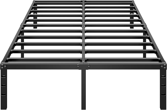 HLIPHA Metal Platform Bed Frame 16 Inch Tall,No Box Spring Needed,Full Size Bed with Heavy Duty Strong Support Slats,Easy to Assemble,Black