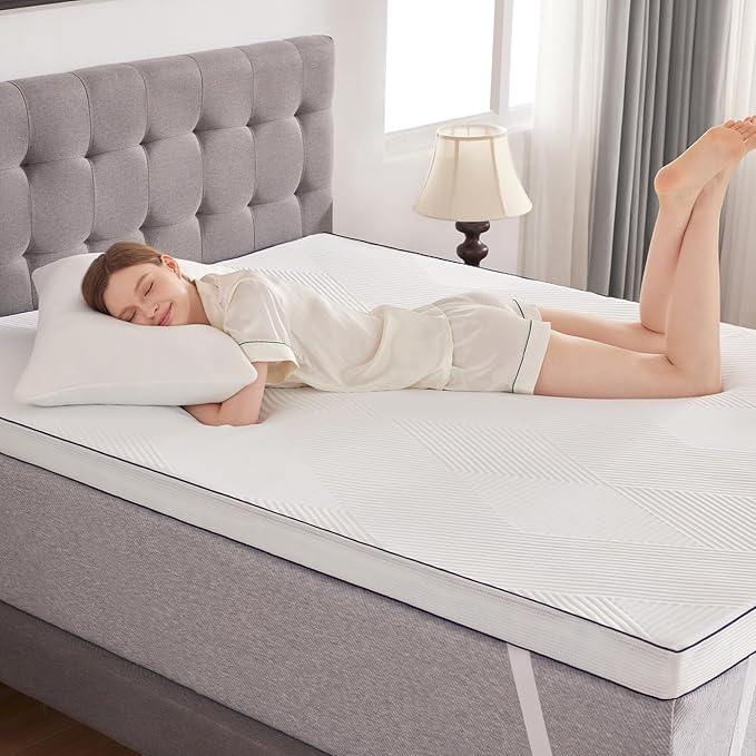 SOOSLEEPY 3 Inch Memory Foam Mattress Topper Twin XL Size College Dorm Ventilated Breathable Cooling Mattress Pad with Removable Soft Cover Portable Bed Topper for Back Pain, CertiPUR-US Certified