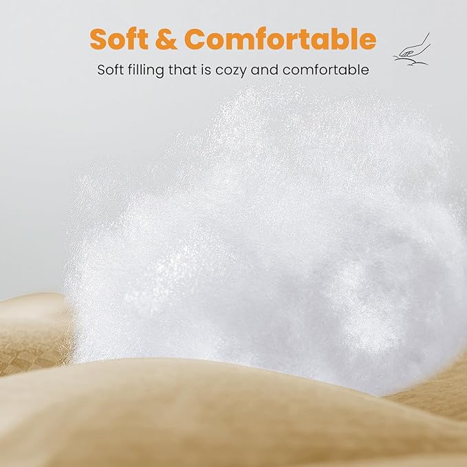 MATBEBY Full Size Mattress Pad - Cooling Breathable Mattress Topper, Quilted Fitted Mattress Protector, Pillow Top Mattress Cover with 8-21" Deep Pocket, Soft, Machine Washable, Beige, 54x75 Inches