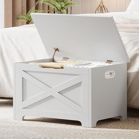 GAOMON Storage Chest, Wooden Storage Bench, Modern Style Lift-Top Shoes Bench with Safety Hinge for Entryway, Bedroom, Living Room, Supports 300 Lb and Easy Assembly