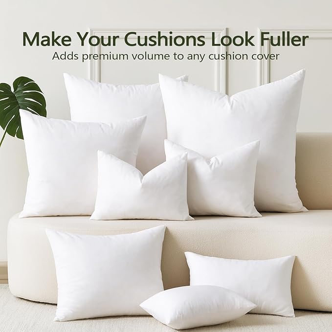 DWR Set of 1 Feather Down Throw Pillow Insert 14x36 with Organic Cotton Cover, Feather Rectangular White Decorative Pillow Inserts for Bed, Sofa, and Couch