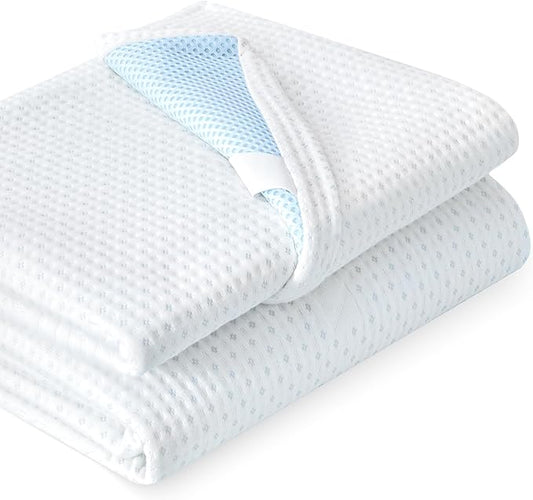 Subrtex Mattress Topper Cover (Only Cover) Mattress Protector Bedding Rayon Made from Bamboo Removable Mattress Encasement Mattress Cover with Zipper (4 Inch, White, Queen)