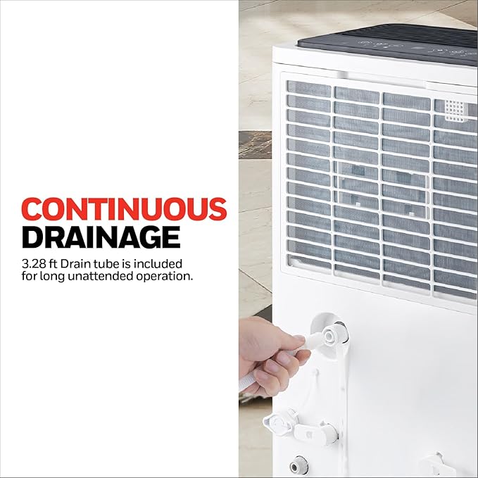 2024 NEW! Honeywell 50-Pint ENERGY STAR Dehumidifier with Built-in PUMP – Laundry Mode, Auto-Comfort Mode & Thermal Overload Protection, TPFIT50PWK