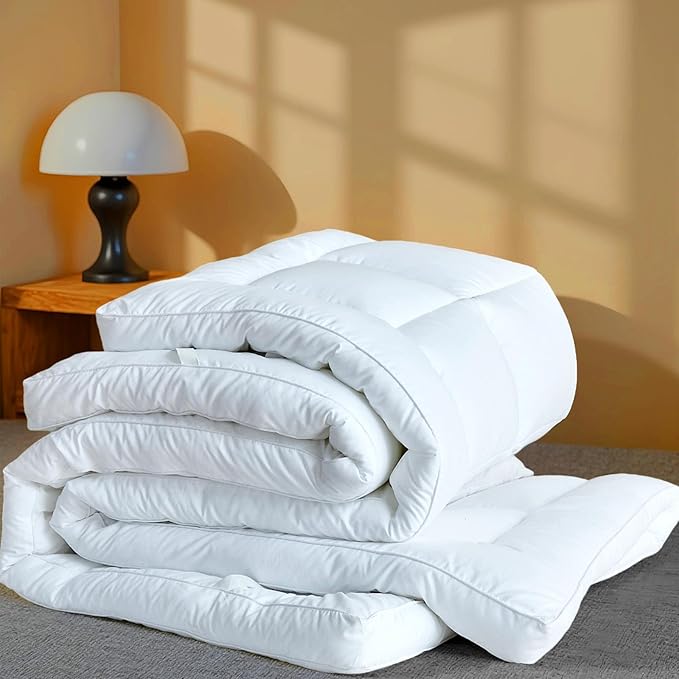 Luxury Hotel Sellected 3 Inch Mattress Topper, Goose-Down-Like Fiber Mattress Topper for Any Season Any Room, Ultra Fluffy and Long-Lasting, Durable, 4 Elastic Bands, Twin