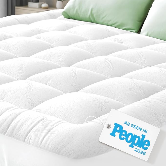 Niagara Sleep Solution Ultra Soft Twin XL Size Mattress Topper - Rayon Derived from Bamboo Pillow Top Mattress Pad for Back Pain Relief - Naturally Cooling for Hot Sleepers, White