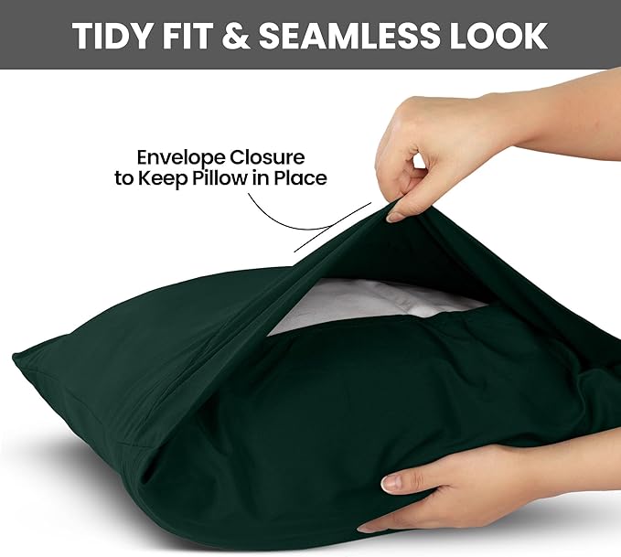 Utopia Bedding King Pillow Cases - 2 Pack - Envelope Closure - Soft Brushed Microfiber Fabric - Shrinkage and Fade Resistant Pillow Covers King Size 20 X 40 Inches (King, Emerald)
