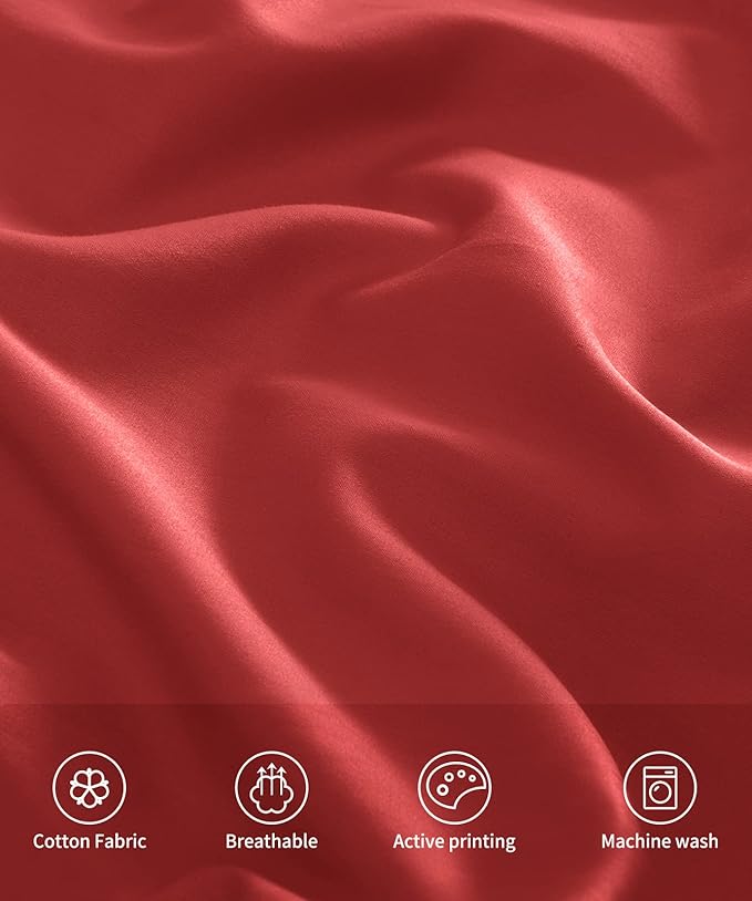 Warmstar Cotton Pillow Cases King Size Set of 2, 600 Thread Count Pillowcases 20x36 Inches, Soft Long Staple Cotton Pillowcases Breathable with Envelope Closure,Wine Red