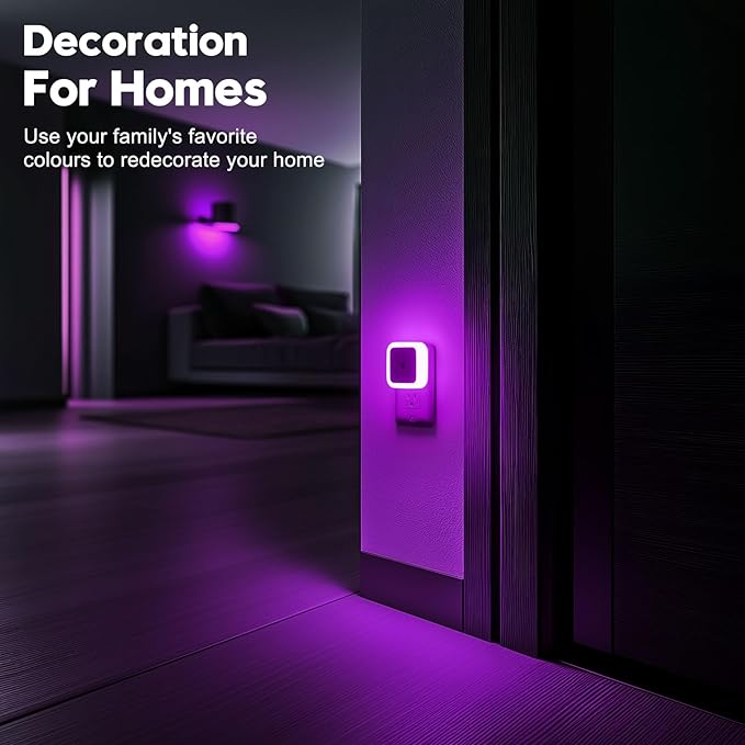 Sujeet Night Light, Night Lights Plug into Wall 4-Pack, Pink Plug in Night Light, Dusk to Dawn Night Lamp Led Night Lights for Bedroom, Bathroom, Hallway