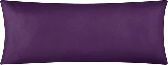 EVOLIVE Body Pillow Cover 21"x54", Ultra Soft Microfiber Pillowcase with Hidden Zipper, Breathable, Machine Washable, for Pregnancy & Side Sleepers, Cover Only (21"x54" Body Pillow Cover, Purple)