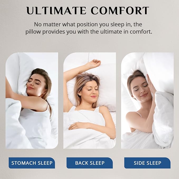 JOLLYVOGUE Pillows Standard Size Set of 6, Washable Supportive 6 Pack Bed Pillows with Super Soft Down Alternative Fill, Luxury Fluffy Hotel Quality for Side, Back and Stomach Sleepers