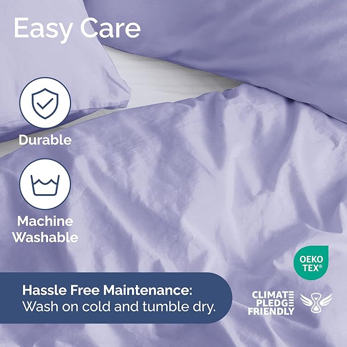 Duvet Cover King Size Set - Extra Soft King Duvet Cover 104" x 90" with 2 Pillow Shams - Hotel Luxury, Easy Care & Fade Free w/ Zipper Closures & Ties - All Season, Comfy, Cozy & Breathable (Lavender)