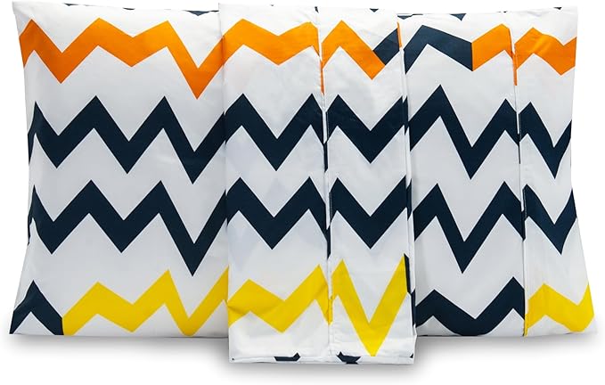 Elegant Comfort Luxury Ultra-Soft 2-Piece Pillowcase Set - 1500 Premium Hotel Quality Microfiber Double Brushed - Wrinkle Resistant, King Size, Chevron Pattern Colorful