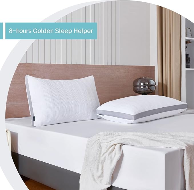 Meoflaw Cooling Pillows Standard Size,Shredded Memory Foam Bed Pillows for Sleeping, Supportive Standard Pillows for Back & Side Sleepers,Adjustable Pillows Standard Size with Washable Removable Cover