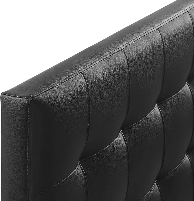 Modway Lily Tufted Faux Leather Upholstered King Headboard in Black