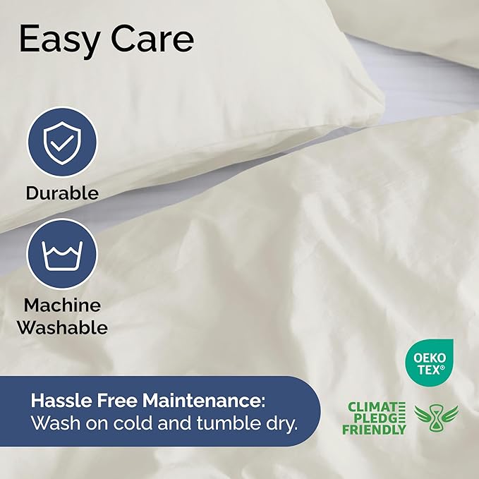 Duvet Cover King Size Set - Extra Soft King Duvet Cover 104" x 90" with 2 Pillow Shams - Hotel Luxury, Easy Care and Fade Free w/ Zipper Closures & Ties - All Season, Comfy, Cozy & Breathable (Ivory)