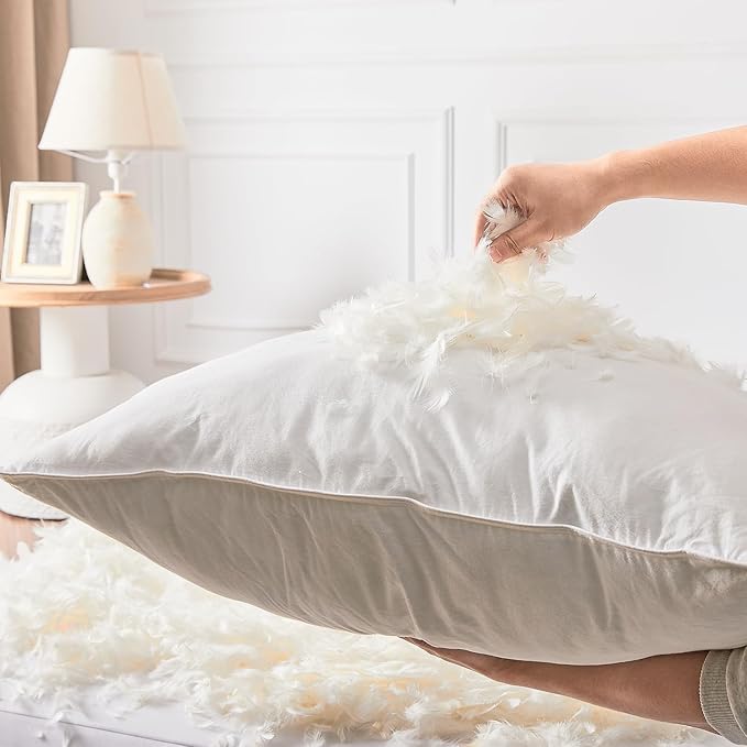 Bulk Goose Down Feather Stuffing & Fill – Hypoallergenic Pillow Filling, Repair, Restuff, Fluff for Couch Cushions, Comforters, Jackets5/95-2Lb DIY