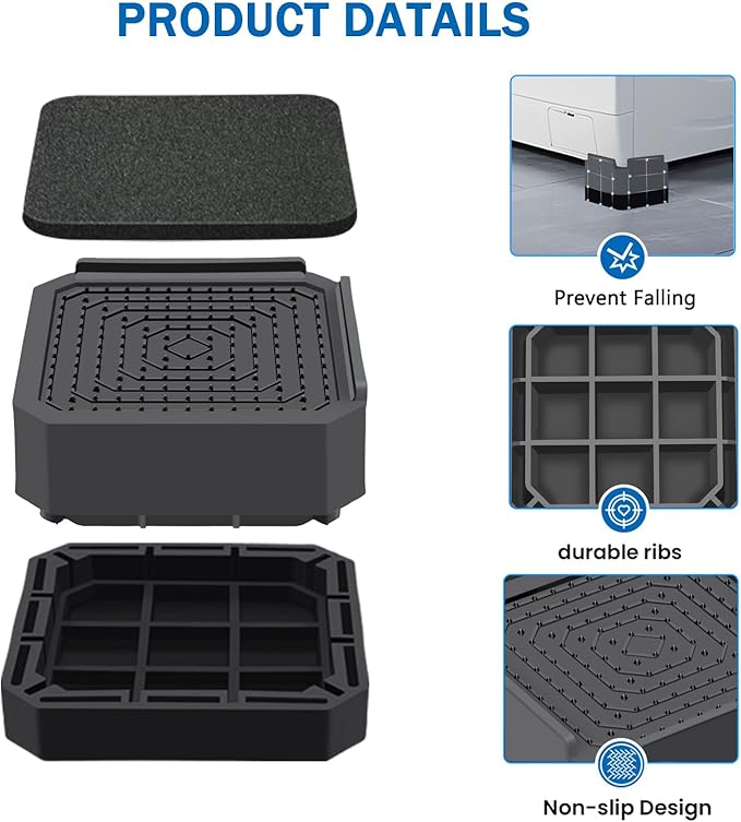 ANNKUT Bed Risers and Furniture Risers, Heavy Duty Adjustable Lifting Blocks for Couches, Desks, and Chairs, Elevates 1.5 or 3 Inches, Holds up to 4000 lbs (Grey)