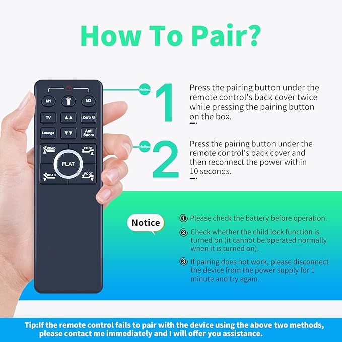 Replacement Remote Control for MLILY/EGOHOME/Richmat/Slumba/Broward Adjustable Bed Base Compatible with Model HJH89B,Zero Gravity & Flat