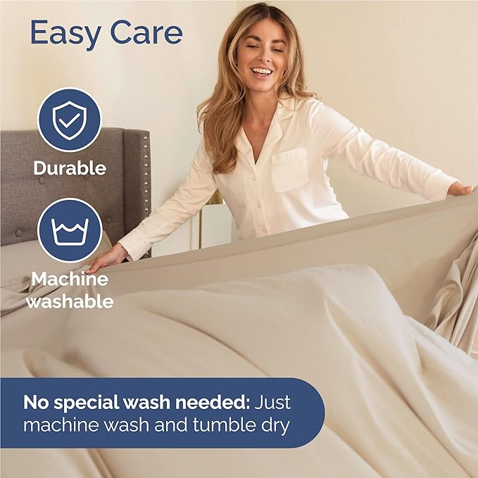 Full Size 4 Piece Sheet Set - Comfy Breathable & Cooling Sheets - Hotel Luxury Bed Sheets for Women & Men - Deep Pockets, Easy-Fit, Extra Soft and Wrinkle Free Sheets - Wheat Oeko-Tex Bed Sheet Set