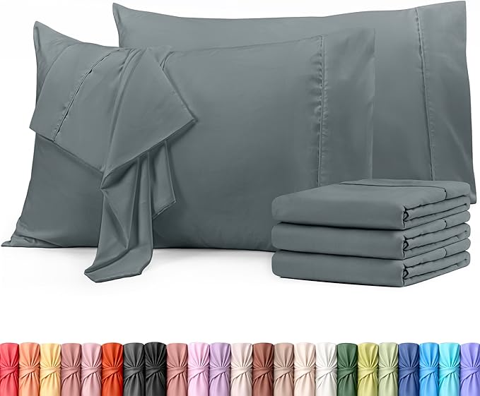 Utopia Bedding Queen Pillow Cases - 6 Pack - Envelope Closure - Soft Brushed Microfiber Fabric - Shrinkage and Fade Resistant Pillow Covers Queen Size 20 X 30 Inches (Queen, Grey)