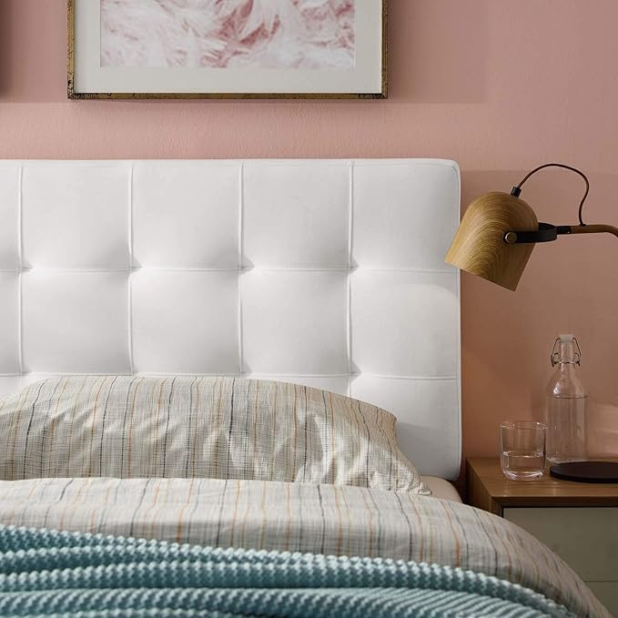 Modway MOD-6121 Lily King Biscuit Tufted Performance Velvet Headboard, White