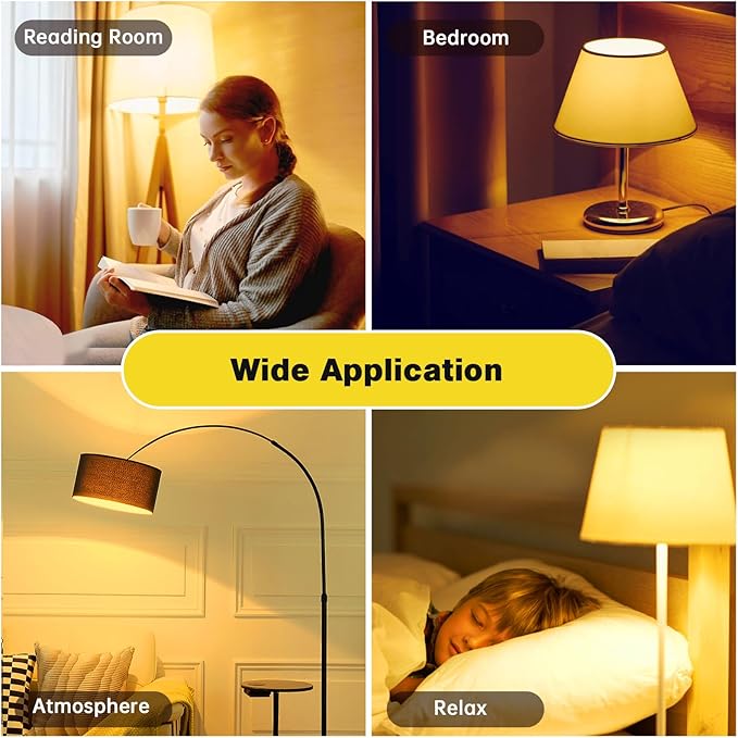 Amber Sleep Light Bulb 2 Pack，Dimmable 1800K Warm Light Bulbs for Healthy Sleep,Blue Light Blocking,A19 9W(60W Equivalent) E26 Base Amber Light Bulbs for Bedroom, Baby Nursery Room