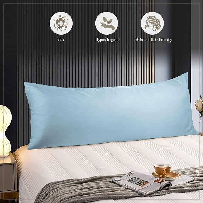 WishSmile Body Pillow Cases Light Blue 20x54
