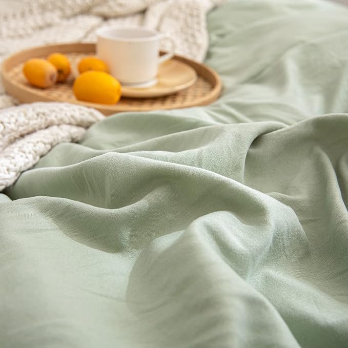Merryword Green Standard Pillow Shams Sage Green Ruffle Pillowcases 20x26inch Cute Pillow Cover Set of 2 Shabby Chic Sea Green Pillowcases 2 Pack