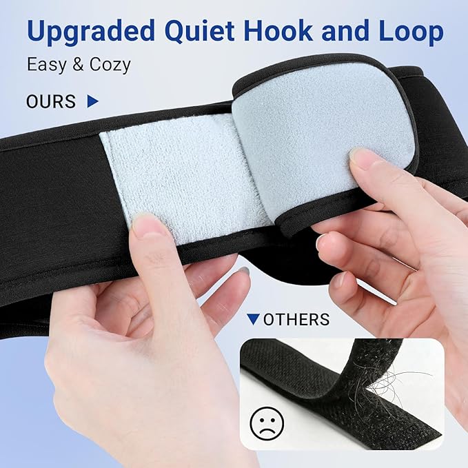 3D Bamboo Cotton Sleep Mask with Bluetooth 5.4 Headphone, Music Wireless Bluetooth Blackout Eye Mask for Side Sleepers, Earphones HD Speaker Microphone for Travel, Gifts for Women Men, Black