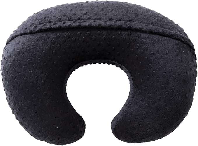 Baby Nursing Pillow and Body Positioner with Premium Slipcover for Breastfeeding for Baby Boys and Girls, Feeding Pillow with Breathable Comfortable Pillowcase (Black)
