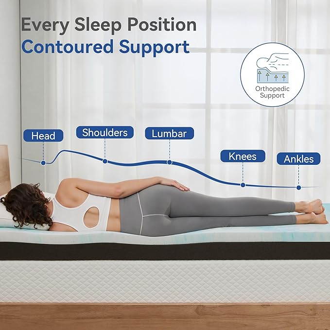 Firm to Extra Firm Mattress Topper Twin XL Size 3 Inch, Pain Relieving Foam Bed Topper for Extra Support, Gel Memory Foam&High-Density Foam Mattress Pad, CertiPUR-US Certified