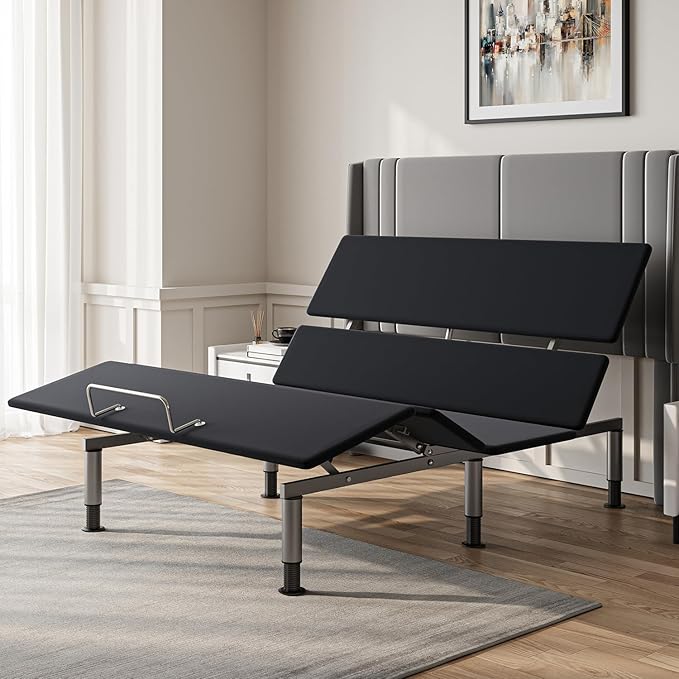 Queen Size Adjustable Bed Base - Elderly & Senior Friendly, Zero Gravity, Head/Foot Adjustment, Enhanced Comfort, 800lbs Capacity