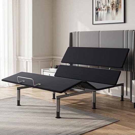 Queen Size Adjustable Bed Base - Elderly & Senior Friendly, Zero Gravity, Head/Foot Adjustment, Enhanced Comfort, 800lbs Capacity