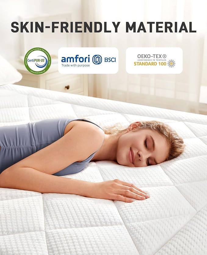PERLECARE 4 Inch Dual Layer King Mattress Topper for Pressure Relief, 2.5 Inch Cooling Egg Crate Gel Memory Foam Plus 1.5 Inch Pillow Top Cover, Medium Firm with Deep Pocket