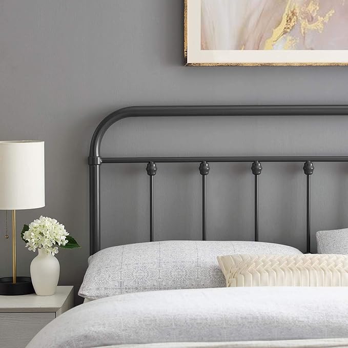 Modway MOD-6152-GRY Sage Twin Metal Headboard, Gray