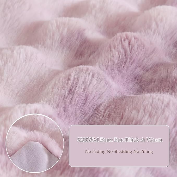 Luxury Shaggy Faux Fur Body Pillow,Fluffy Bed Pillow with Zipper Closure,Soft Decorative Plush Full Long Pillows,Fuzzy Hug Pillow for Living Room Side Sleeper & Pregnancy 20"x54" Tie-dye Lavender