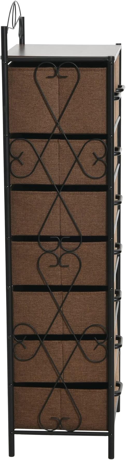 Household Essentials Walnut & Iron Eight-Drawer Dresser Tower
