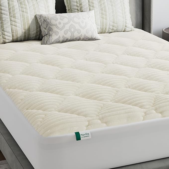 Novilla Fleece Mattress Topper California King, Warm Sherpa Mattress Pad, Cloud-Like Soft Bed Cover for Winter, Deep Pocket fits up to 21", Machine Washable