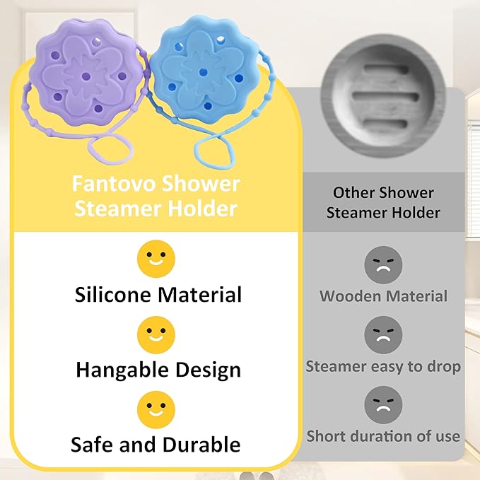 Purple Shower Steamer Tray, Silicone Soap Dish Holder, Hangable and Reusable Shower Steamer Holder/Hanger, Bath Bombs Holder, Shower Accessory, Aromatherapy Diffuser Containers, Gift for Her