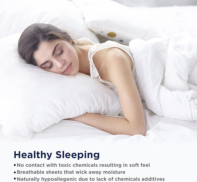 LANE LINEN Queen Sheet Set - 450 Thread Count Premium Soft Long Staple 100% Cotton Sheets, Hotel Luxury Sateen Silky Finish, Snug Fit 15" Deep Pocket, Low Pill, Machine Washable - White
