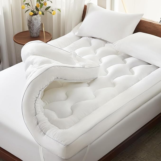 Decroom 4 Inch Mattress Topper Full for Back Pain Relief, Breathable Memory Foam Mattress Pad, Soft & Supportive Pillow Topper, 75x54x4 Inch