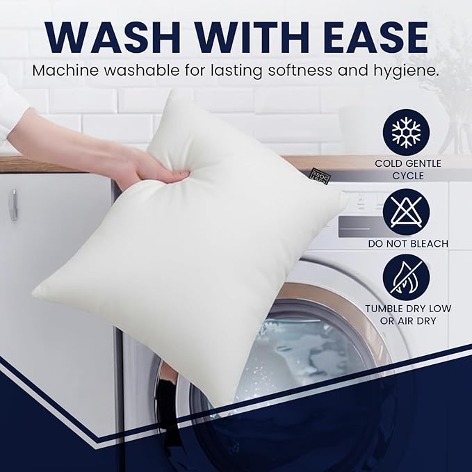 Bed Pillows for Sleeping, Set of 2 – Cooling, Hotel Quality with Soft Down Alternative Fill for Back, Stomach & Side Sleepers | White Microfiber Queen