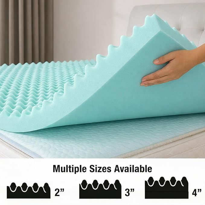DMI 3-Inch Foam Mattress Topper, Egg Crate Foam Pad, Mattress Pad and Bed Topper for Support, Air Circulation, Pressure Relief and Weight Distribution, Twin Size, 33 x 72 x 3