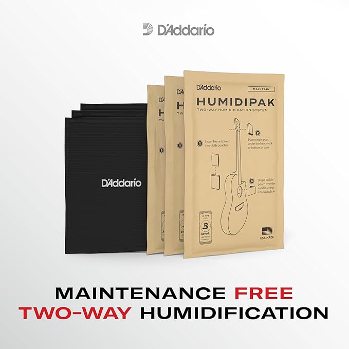 D'Addario Guitar Humidifier System - Humidipak Maintain Kit - Automatic Humidity Control System - Maintenance-Free, Two-Way Humidity Control System For Guitars