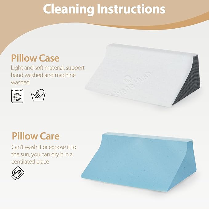 Wedge Pillow for Sleeping, Side Sleeper Body Back Positioners for Back Pain, Preventing Bedsores, After Surgery, Pregnancy Support, Ankle Support, Bed Wedge Pillow for Side Sleepers, White